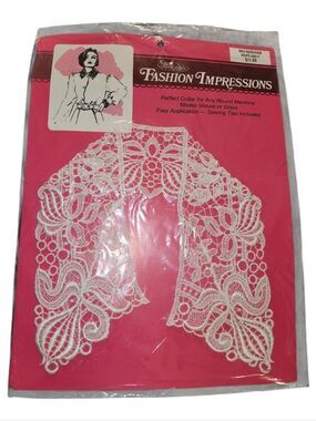 Vintage New Old Stock In Package Lace Collar Touch Of Love Fashion Impressions